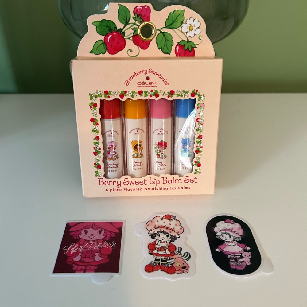 Strawberry Shortcake 🍓Berry Sweet Lip Balm Set - Kawaii, 80’s Doll, FREE decals